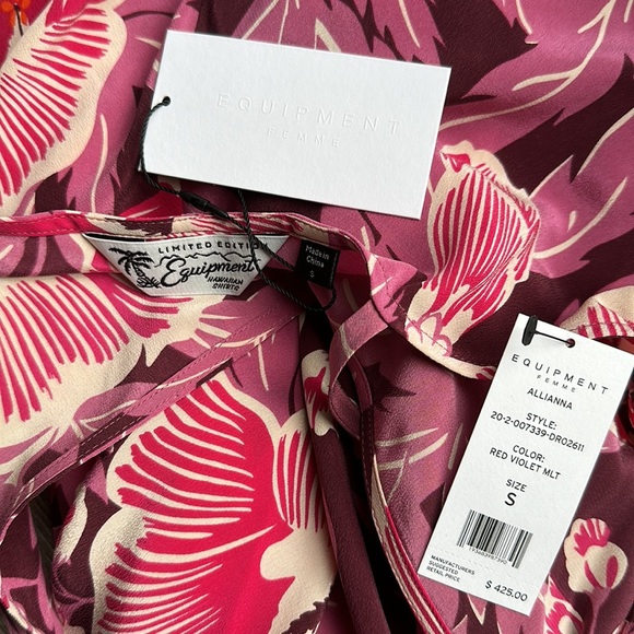 Equipment LIMITED EDITION Hawaiian violet floral multi Alianna Dress size s - Picture 4 of 6